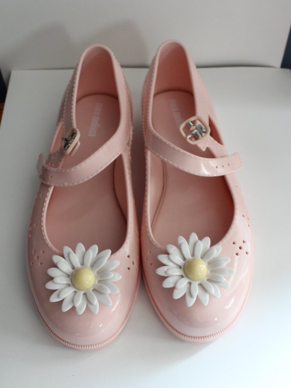 Size 4 Girls Mini Melissa Pink Daisy  Mary Jane Jelly Shoes